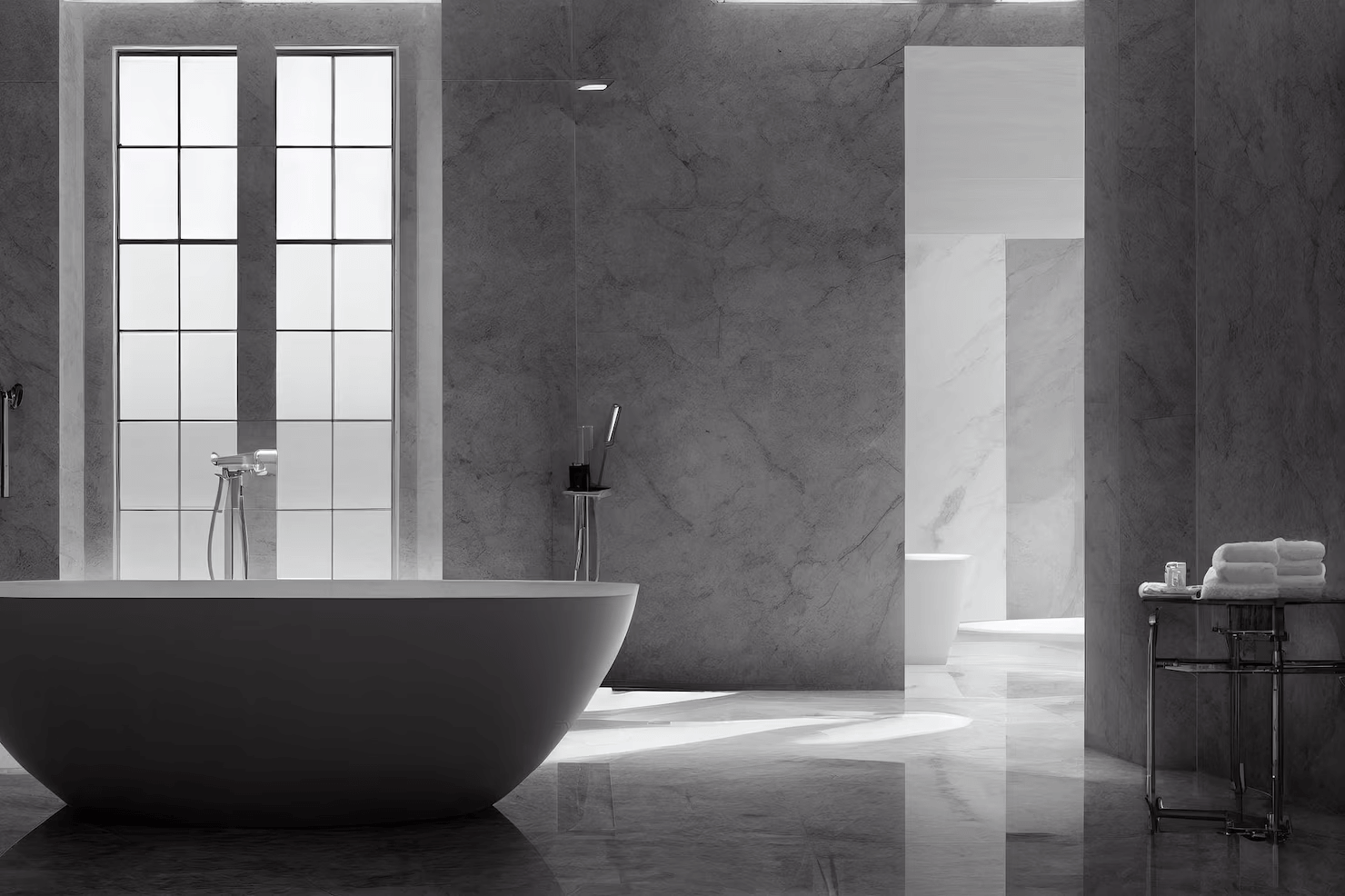 Bathroom Dark Marble Tiles